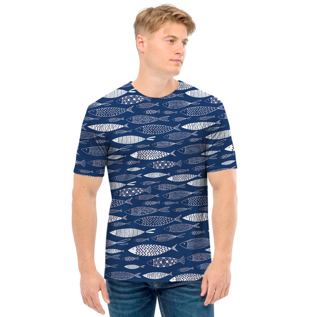 Ornamental Fish Pattern Print Men's T-Shirt