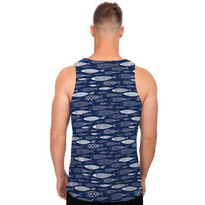 Ornamental Fish Pattern Print Men's Tank Top