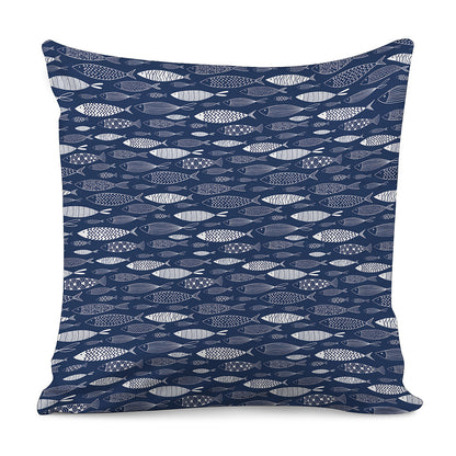 Ornamental Fish Pattern Print Pillow Cover