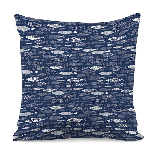 Ornamental Fish Pattern Print Pillow Cover