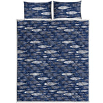 Ornamental Fish Pattern Print Quilt Bed Set