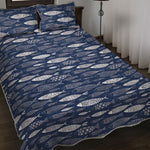 Ornamental Fish Pattern Print Quilt Bed Set