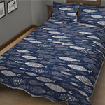 Ornamental Fish Pattern Print Quilt Bed Set