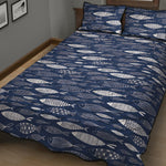 Ornamental Fish Pattern Print Quilt Bed Set