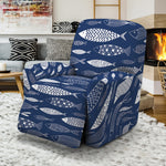 Ornamental Fish Pattern Print Recliner Slipcover