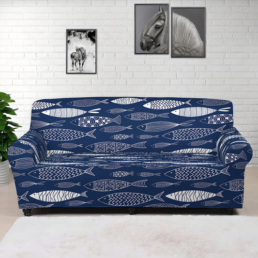 Ornamental Fish Pattern Print Sofa Cover