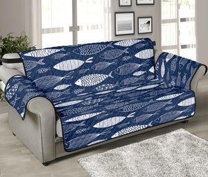 Ornamental Fish Pattern Print Sofa Protector