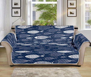 Ornamental Fish Pattern Print Sofa Protector