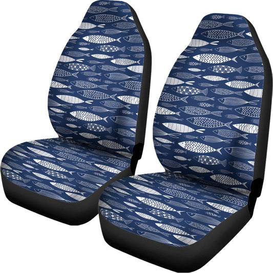 Ornamental Fish Pattern Print Universal Fit Car Seat Covers