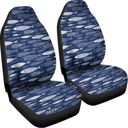 Ornamental Fish Pattern Print Universal Fit Car Seat Covers
