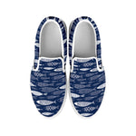 Ornamental Fish Pattern Print White Slip On Shoes