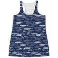 Ornamental Fish Pattern Print Women's Racerback Tank Top