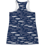 Ornamental Fish Pattern Print Women's Racerback Tank Top