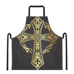 Ornamental Golden Cross Print Apron