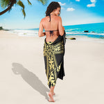 Ornamental Golden Cross Print Beach Sarong Wrap