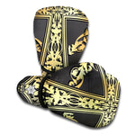 Ornamental Golden Cross Print Boxing Gloves