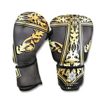 Ornamental Golden Cross Print Boxing Gloves