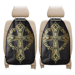 Ornamental Golden Cross Print Car Seat Organizers