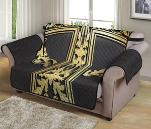 Ornamental Golden Cross Print Loveseat Protector