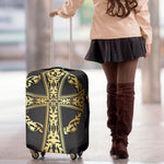 Ornamental Golden Cross Print Luggage Cover