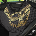 Ornamental Golden Cross Print Pet Car Back Seat Cover