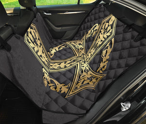 Ornamental Golden Cross Print Pet Car Back Seat Cover