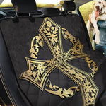 Ornamental Golden Cross Print Pet Car Back Seat Cover