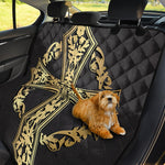 Ornamental Golden Cross Print Pet Car Back Seat Cover