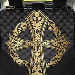 Ornamental Golden Cross Print Pet Car Back Seat Cover