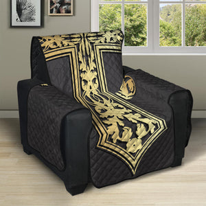 Ornamental Golden Cross Print Recliner Protector