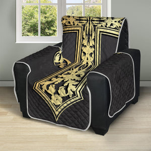 Ornamental Golden Cross Print Recliner Protector