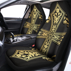 Ornamental Golden Cross Print Universal Fit Car Seat Covers