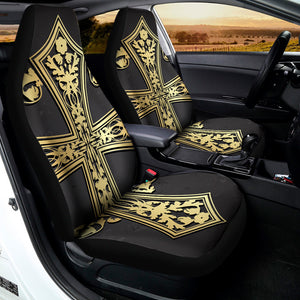 Ornamental Golden Cross Print Universal Fit Car Seat Covers