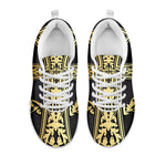 Ornamental Golden Cross Print White Sneakers