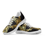 Ornamental Golden Cross Print White Sneakers