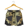 Ornamental Golden Cross Print Women's Shorts