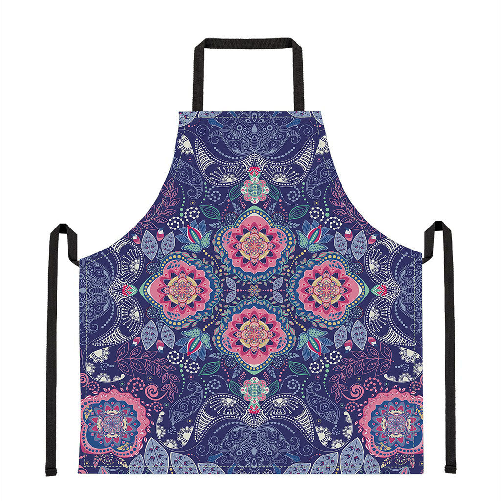 Ornamental Paisley Mandala Print Apron