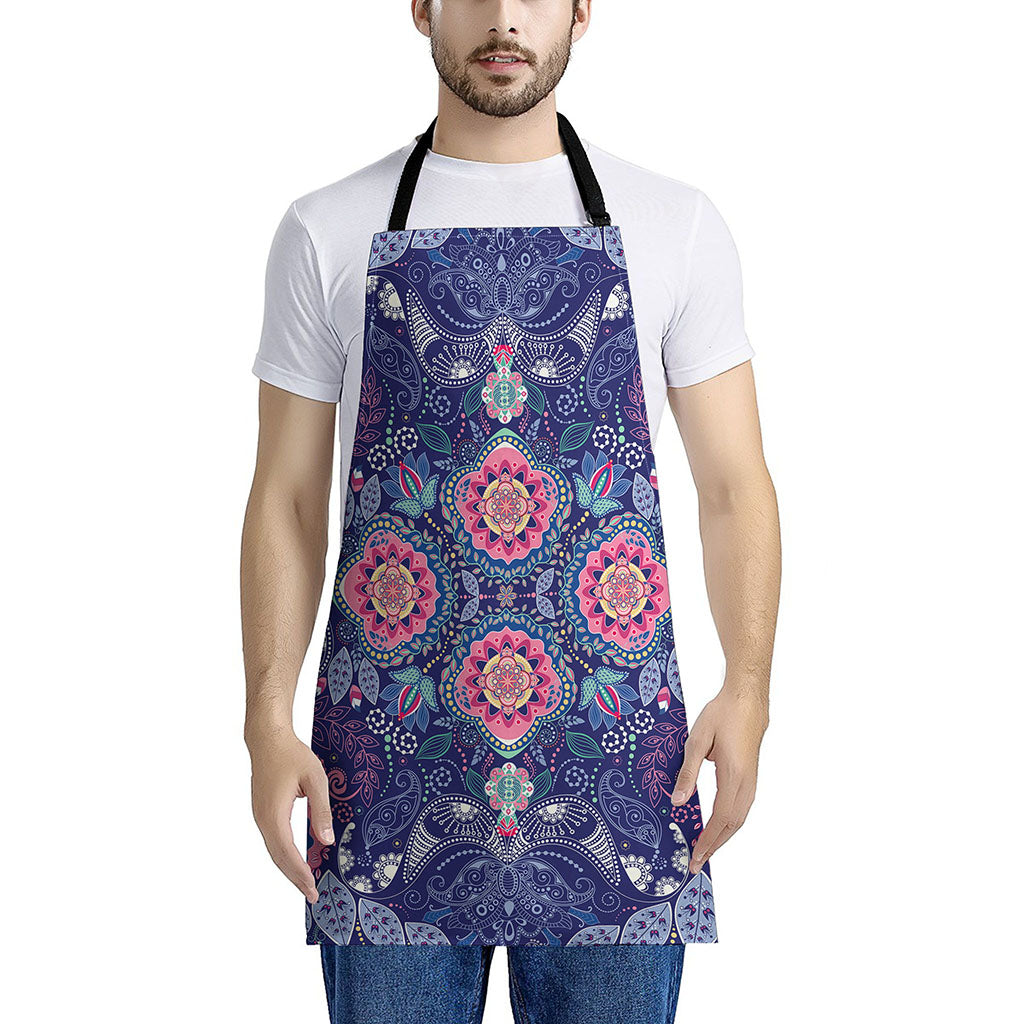 Ornamental Paisley Mandala Print Apron