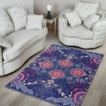 Ornamental Paisley Mandala Print Area Rug GearFrost