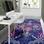 Ornamental Paisley Mandala Print Area Rug GearFrost