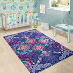 Ornamental Paisley Mandala Print Area Rug GearFrost