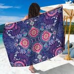 Ornamental Paisley Mandala Print Beach Sarong Wrap