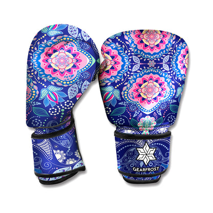 Ornamental Paisley Mandala Print Boxing Gloves