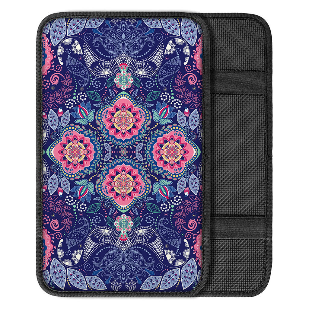 Ornamental Paisley Mandala Print Car Center Console Cover