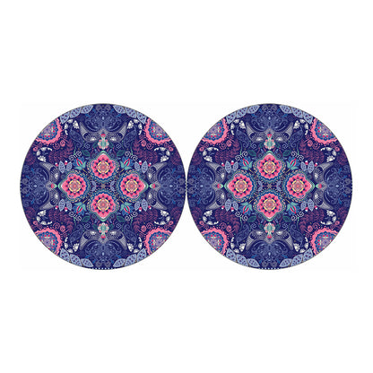 Ornamental Paisley Mandala Print Car Coasters