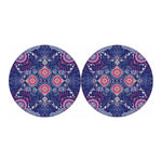 Ornamental Paisley Mandala Print Car Coasters