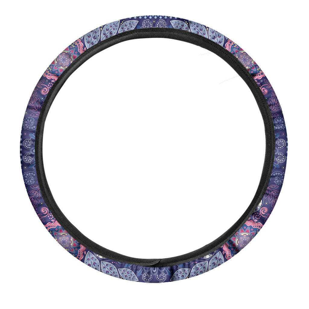 Ornamental Paisley Mandala Print Car Steering Wheel Cover