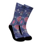 Ornamental Paisley Mandala Print Crew Socks