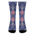 Ornamental Paisley Mandala Print Crew Socks