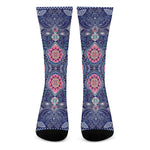 Ornamental Paisley Mandala Print Crew Socks